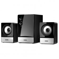 Акустика SVEN MS-90 Black, 2.1/5 Вт + 2x5 Вт RMS, регулировка громкости и басов, дерево